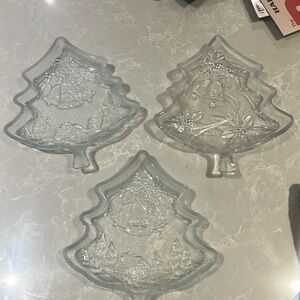 Beautiful Christmas glass candy dishes